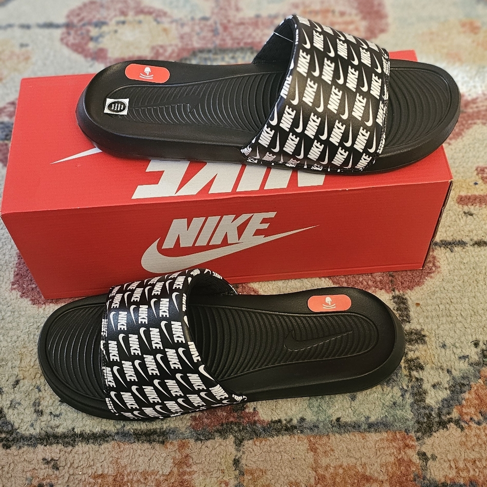 New Nike Victori One Slide Print  Men Flops Size Floor Stack